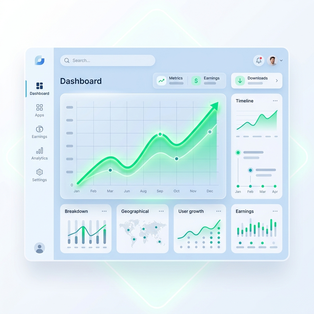 Google Console Dashboard showing trending growth